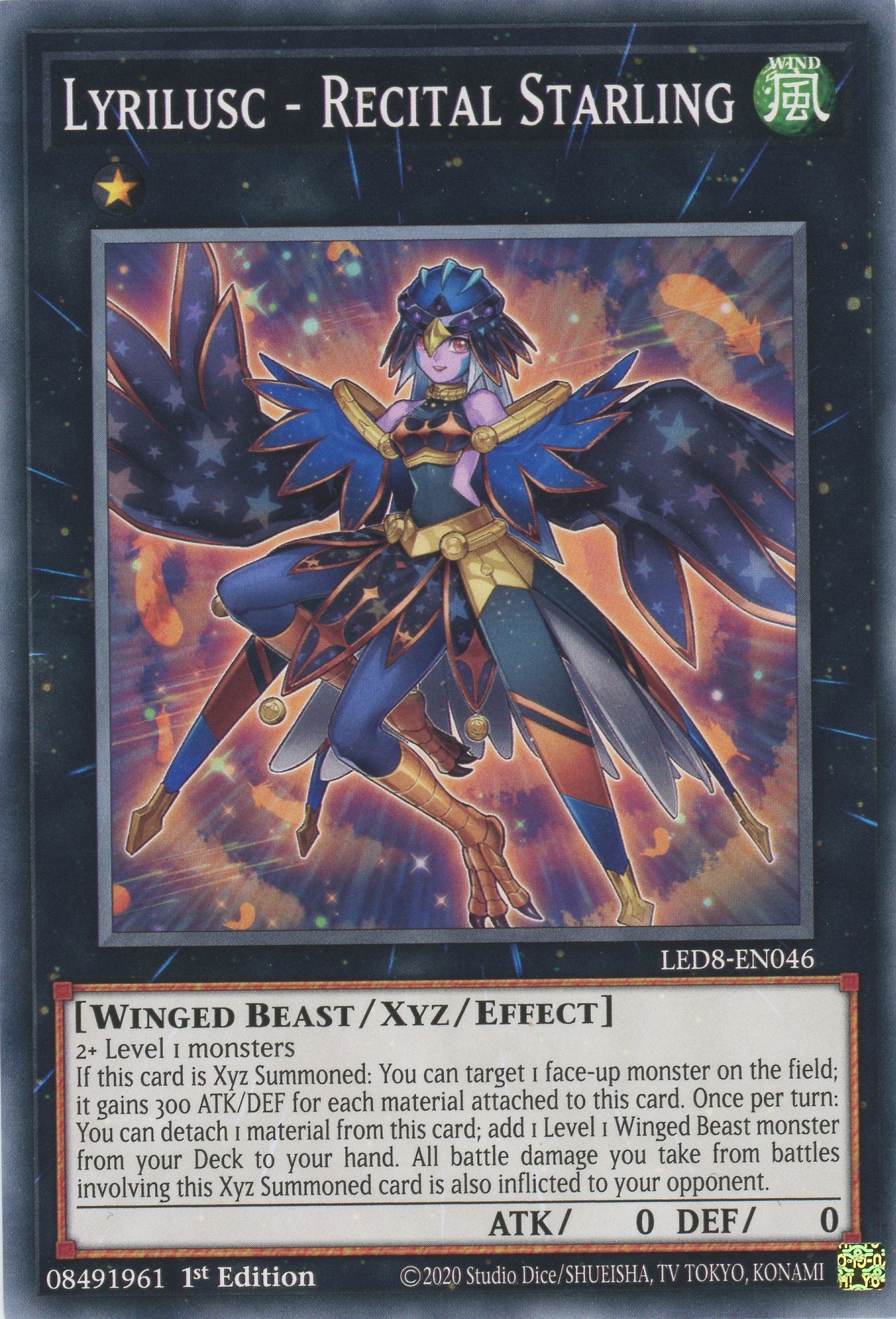 LED8-EN046 - Lyrilusc - Recital Starling - Common - Effect Xyz Monster - Legendary Duelists 8 Synchro Storm