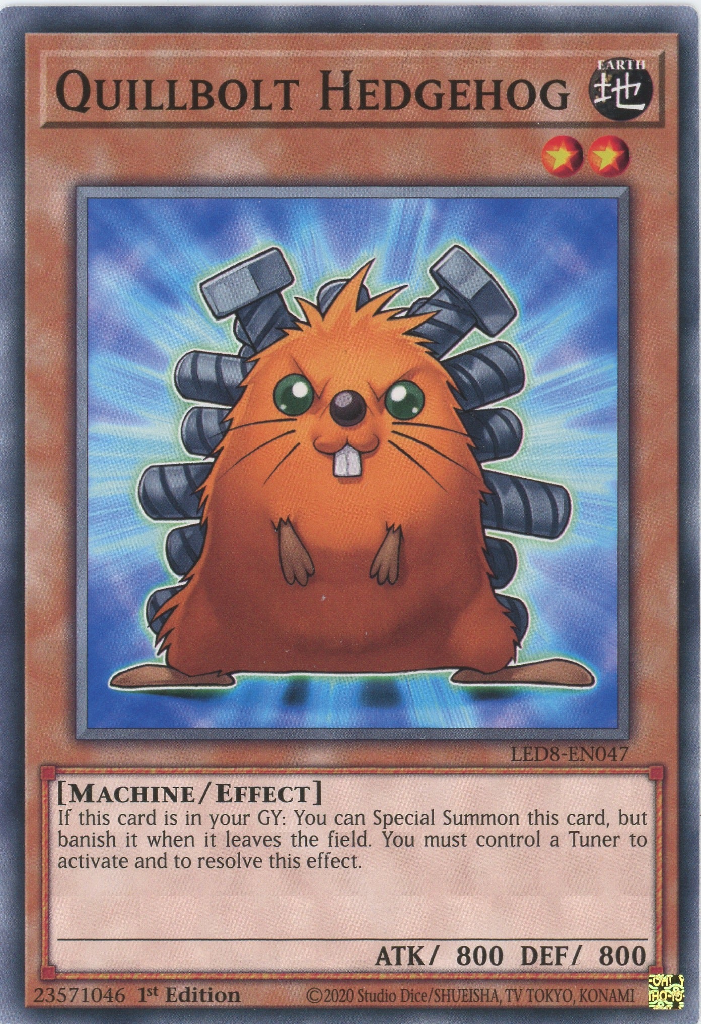 LED8-EN047 - Quillbolt Hedgehog - Common - Effect Monster - Legendary Duelists 8 Synchro Storm