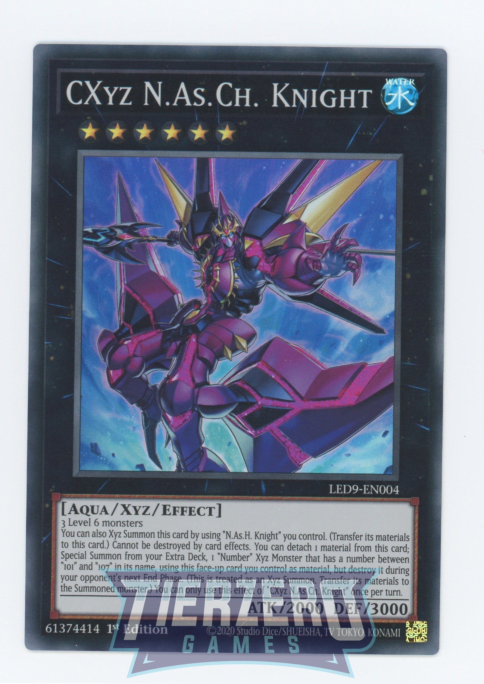 LED9-EN004 - CXyz N.As.Ch. Knight - Super Rare - Effect Xyz Monster - Legendary Duelists 9 Duels from the Deep