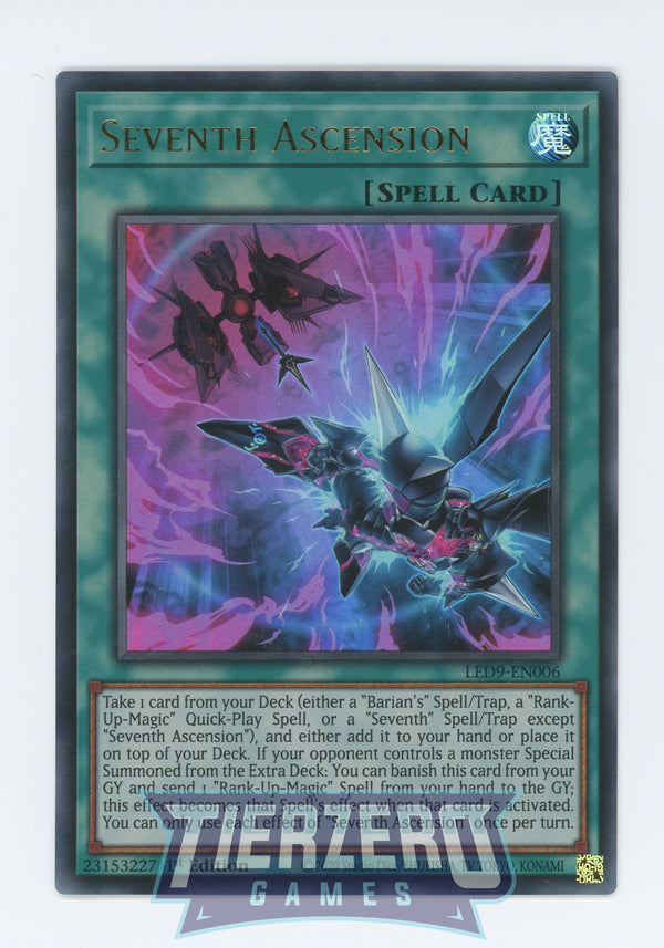 LED9-EN006 - Seventh Ascension - Ultra Rare - Normal Spell - Legendary Duelists 9 Duels from the Deep