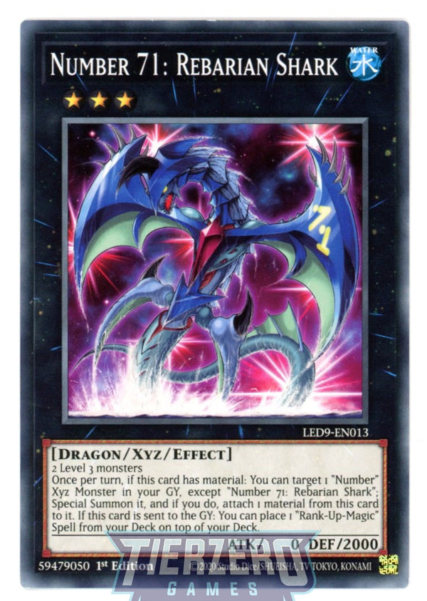 LED9-EN013 - Number 71: Rebarian Shark - Common - Effect Xyz Monster - Legendary Duelists 9 Duels from the Deep