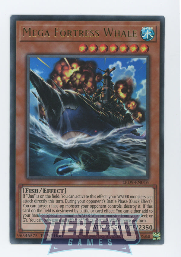 LED9-EN016 - Mega Fortress Whale - Ultra Rare - Effect Monster - Legendary Duelists 9 Duels from the Deep