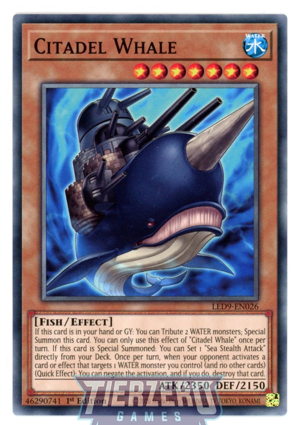 LED9-EN026 - Citadel Whale - Common - Effect Monster - Legendary Duelists 9 Duels from the Deep