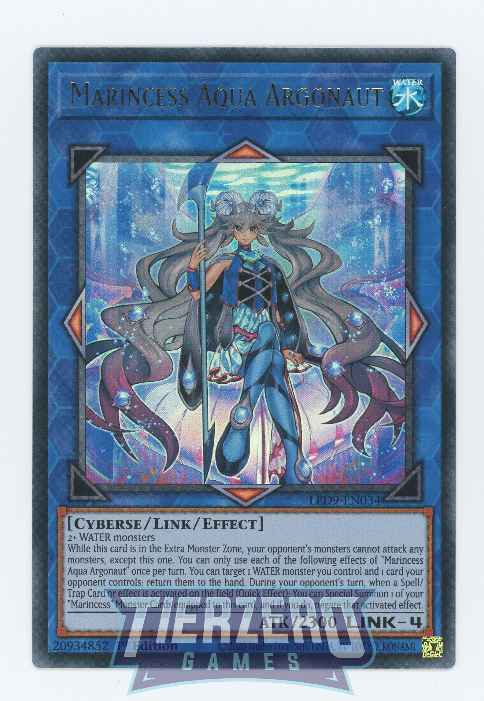 LED9-EN034 - Marincess Aqua Argonaut - Ultra Rare - Effect Link Monster - Legendary Duelists 9 Duels from the Deep