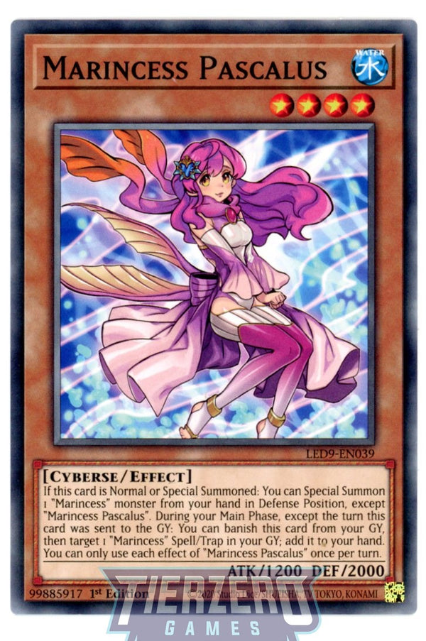 LED9-EN039 - Marincess Pascalus - Common - Effect Monster - Legendary Duelists 9 Duels from the Deep