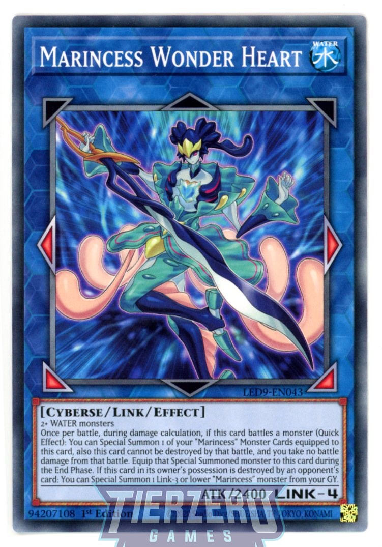 LED9-EN043 - Marincess Wonder Heart - Common - Effect Link Monster - Legendary Duelists 9 Duels from the Deep