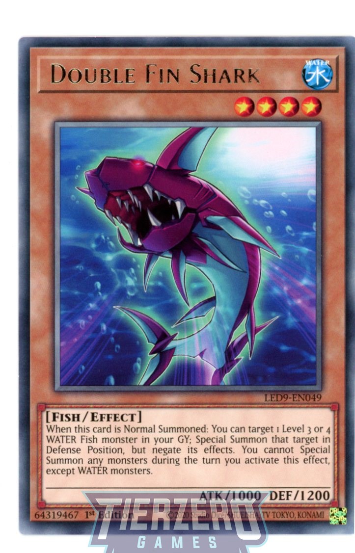 LED9-EN049 - Double Fin Shark - Rare - Effect Monster - Legendary Duelists 9 Duels from the Deep