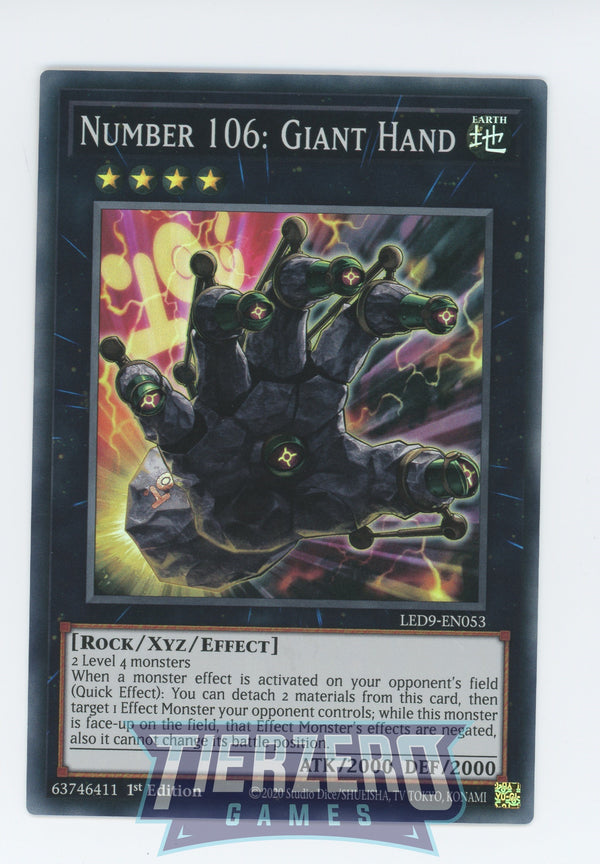 LED9-EN053 - Number 106: Giant Hand - Super Rare - Effect Xyz Monster - Legendary Duelists 9 Duels from the Deep