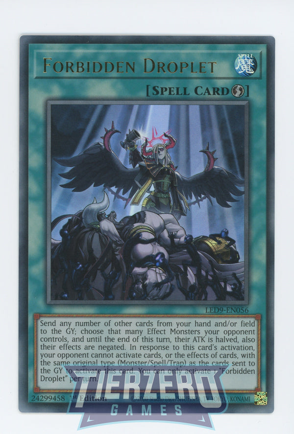 LED9-EN056 - Forbidden Droplet - Ultra Rare - Quick-Play Spell - Legendary Duelists 9 Duels from the Deep