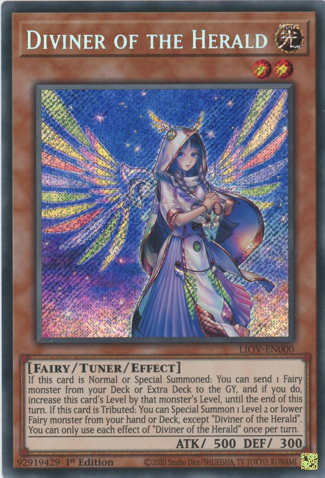 LIOV-EN000 - Diviner of the Herald - Secret Rare - Effect Tuner monster - Lightning Overdrive