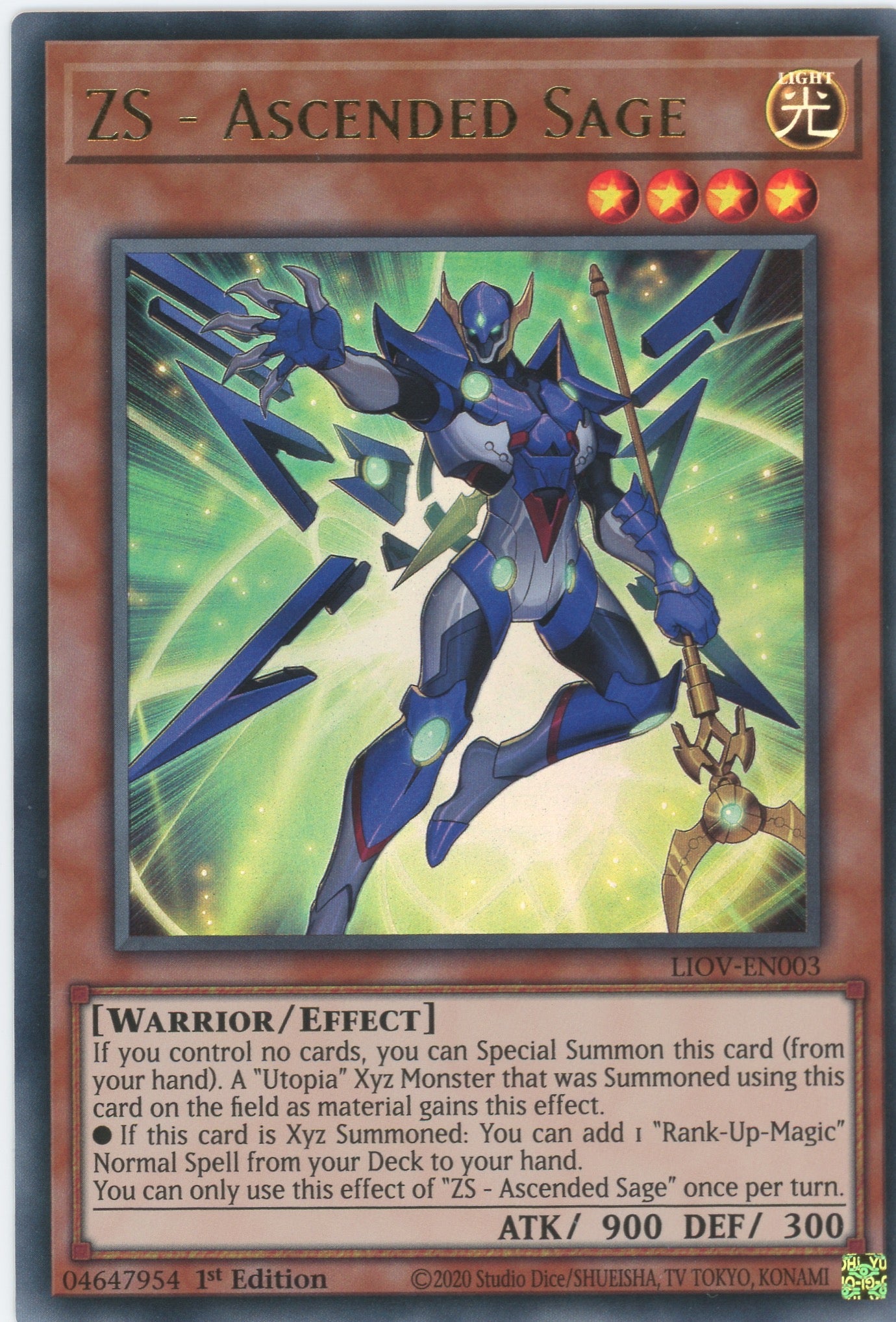 LIOV-EN003 - ZS - Ascended Sage - Ultra Rare - Effect Monster - Lightning Overdrive