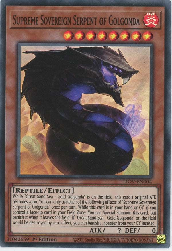 LIOV-EN004 - Supreme Sovereign Serpent of Golgonda - Super Rare - Effect Monster - Lightning Overdrive
