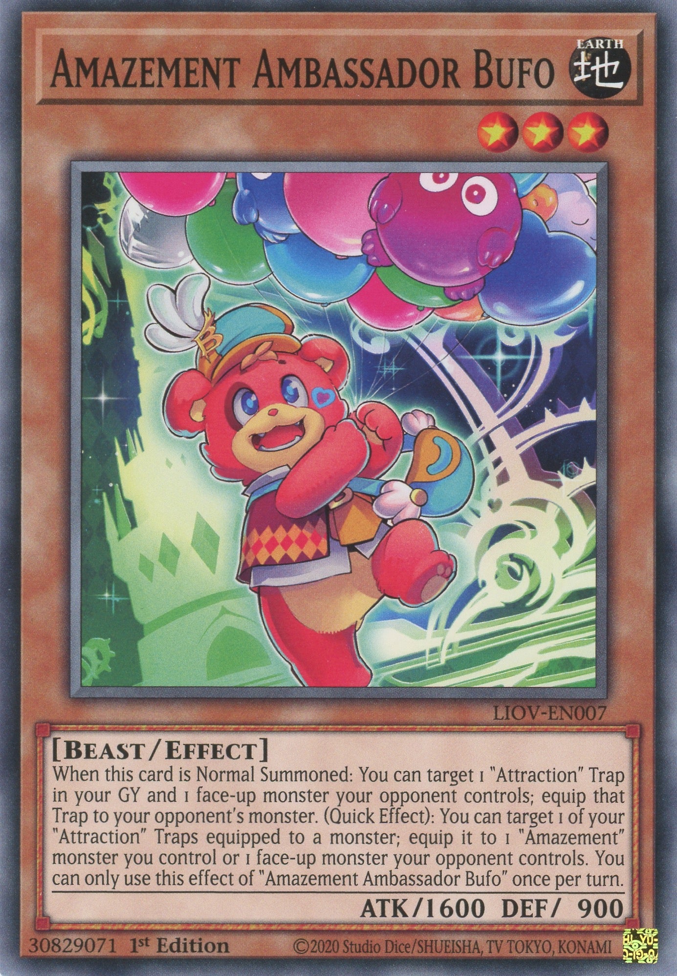 LIOV-EN007 - Amazement Ambassador Bufo - Common - Effect Monster - Lightning Overdrive