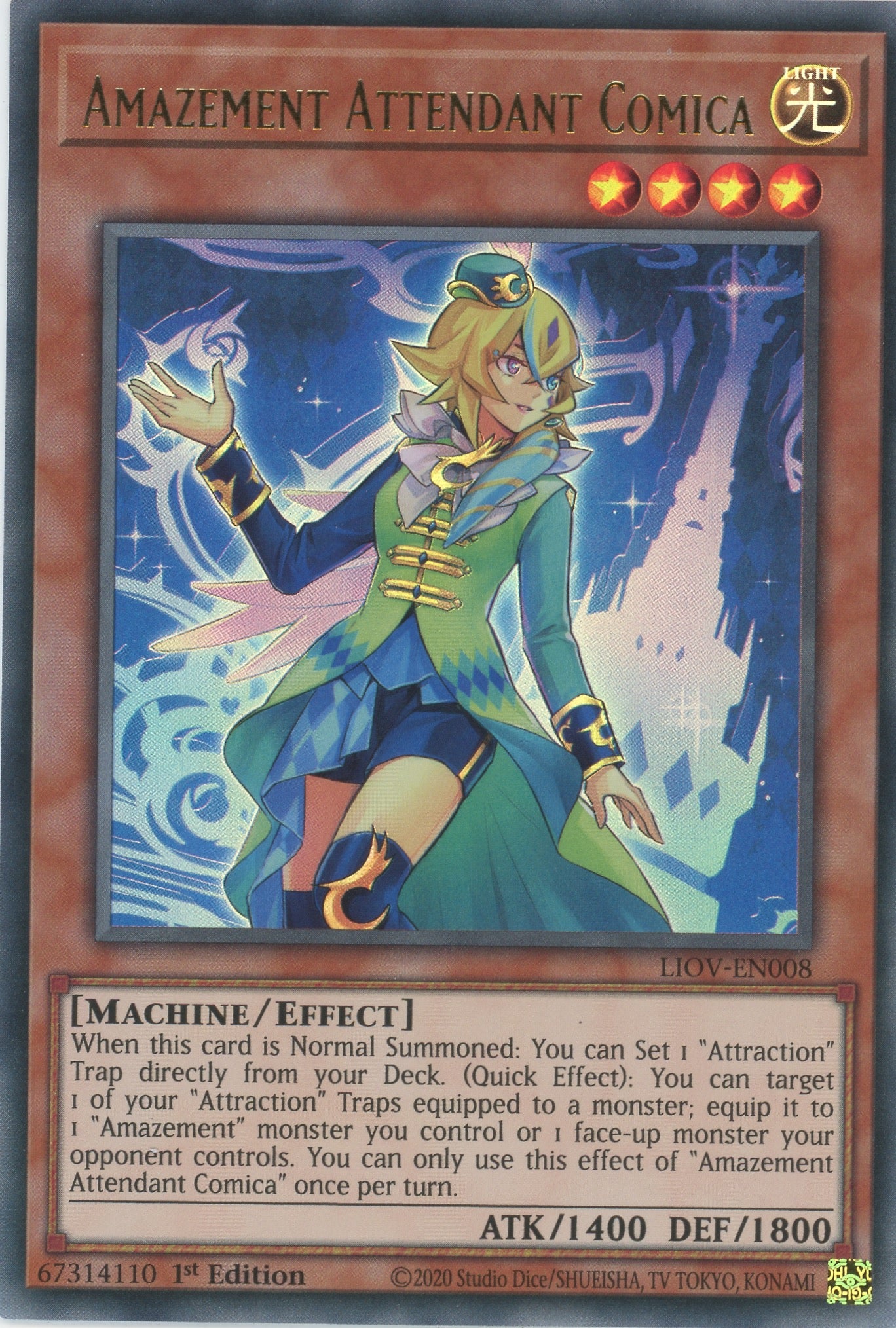 LIOV-EN008 - Amazement Attendant Comica - Ultra Rare - Effect Monster - Lightning Overdrive