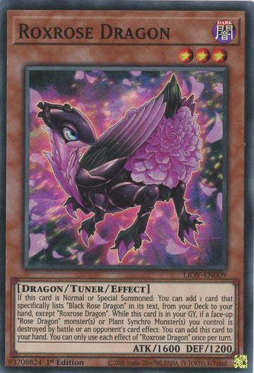 LIOV-EN009 - Roxrose Dragon - Super Rare - Lightning Overdrive