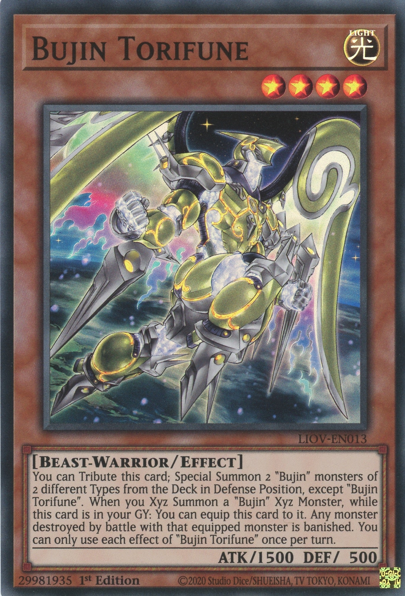 LIOV-EN013 - Bujin Torifune - Super Rare - Effect Monster - Lightning Overdrive