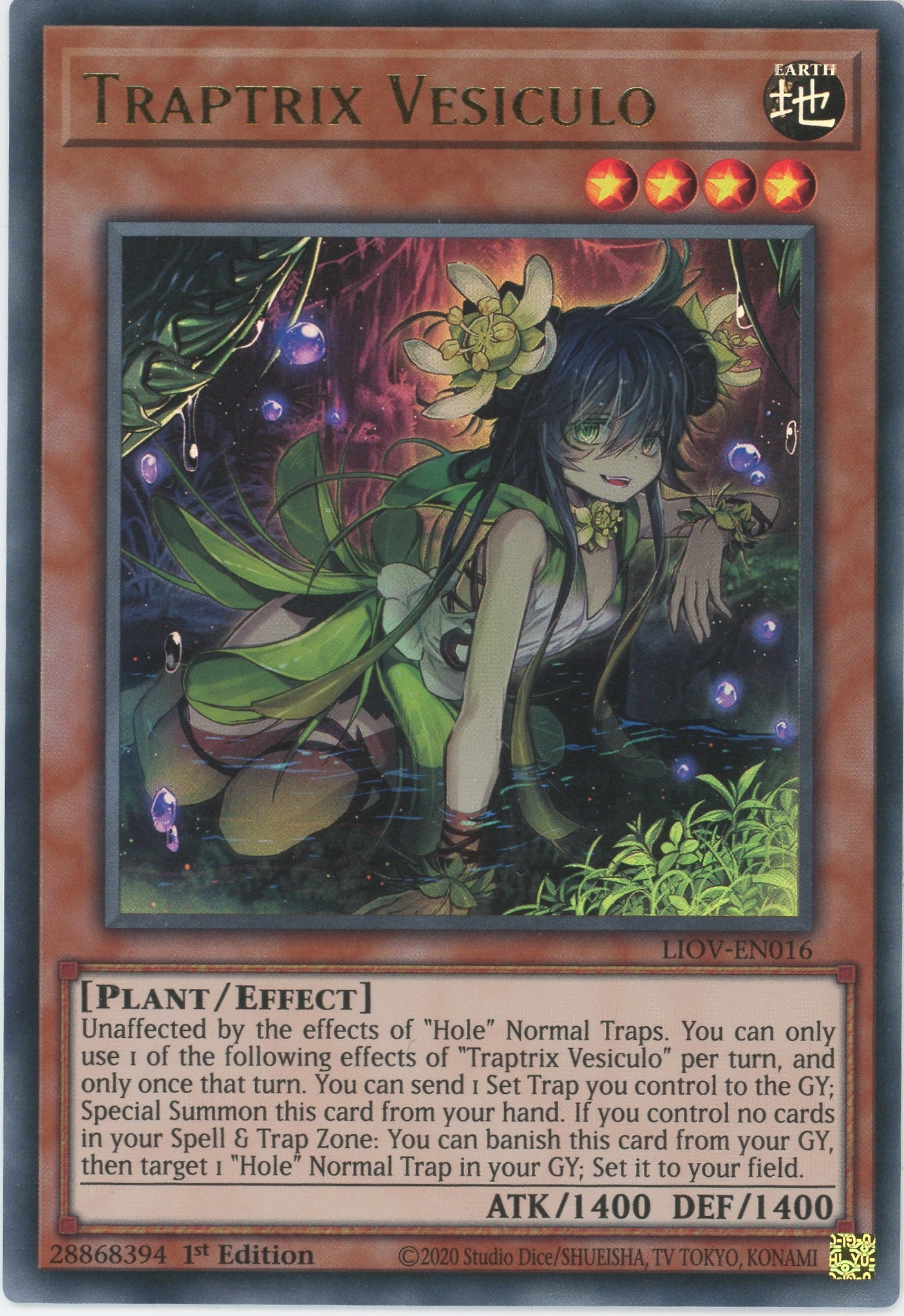 LIOV-EN016 - Traptrix Vesiculo - Ultra Rare - Effect Monster - Lightning Overdrive