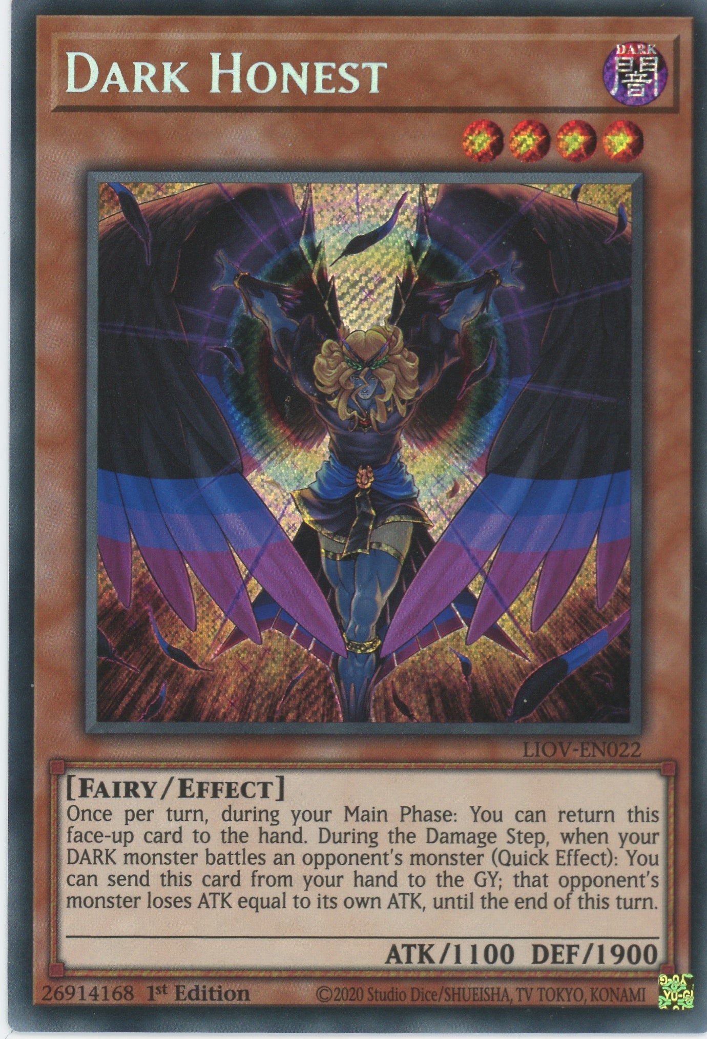 LIOV-EN022 - Dark Honest - Secret Rare - Effect Monster - Lightning Overdrive