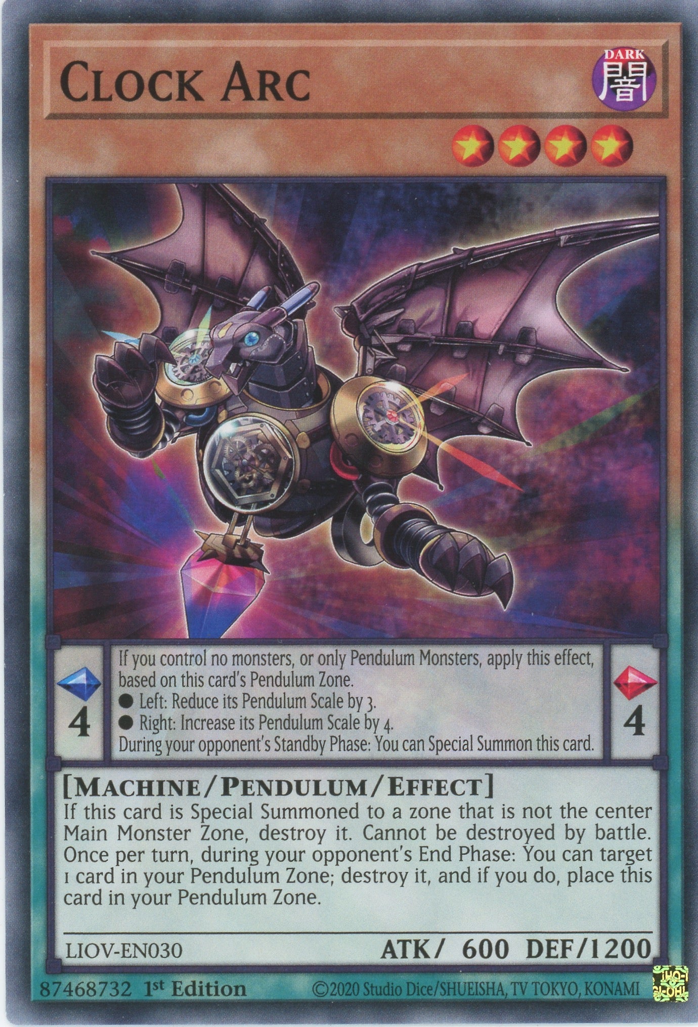 LIOV-EN030 - Clock Arc - Common - Effect Pendulum Monster - Lightning Overdrive