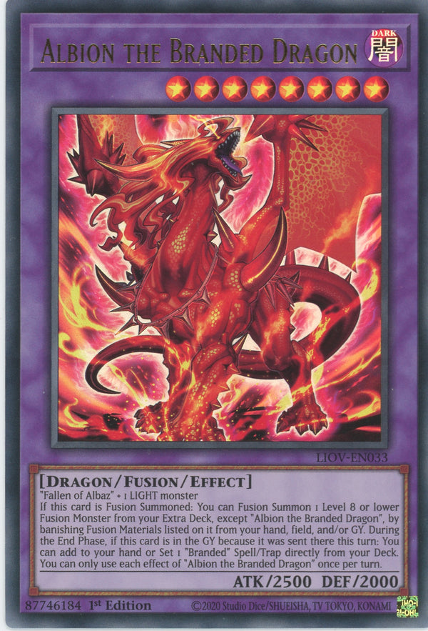 LIOV-EN033 - Albion the Branded Dragon - Ultra Rare - Effect Fusion Monster - Lightning Overdrive