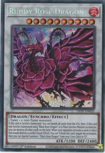 LIOV-EN035 - Ruddy Rose Dragon - Secret Rare - Lightning Overdrive