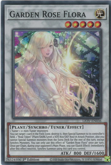 LIOV-EN036 - Garden Rose Flora - Super Rare - Lightning Overdrive