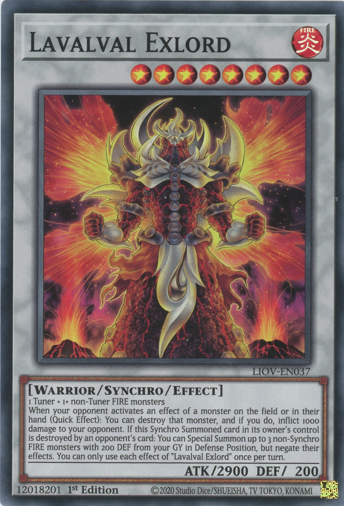 LIOV-EN037 - Lavalval Exlord - Super Rare - Effect Synchro Monster - Lightning Overdrive