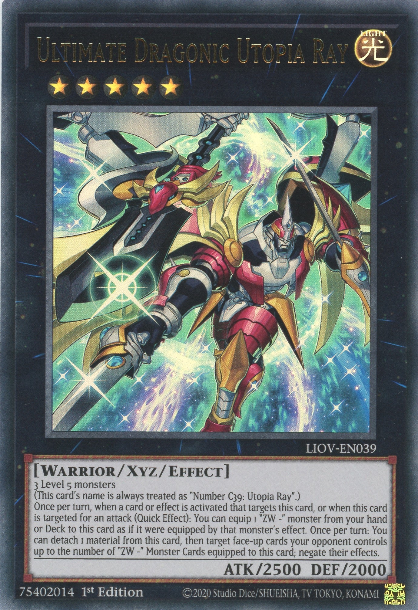 LIOV-EN039 - Ultimate Dragonic Utopia Ray - Ultra Rare - Effect Xyz Monster - Lightning Overdrive