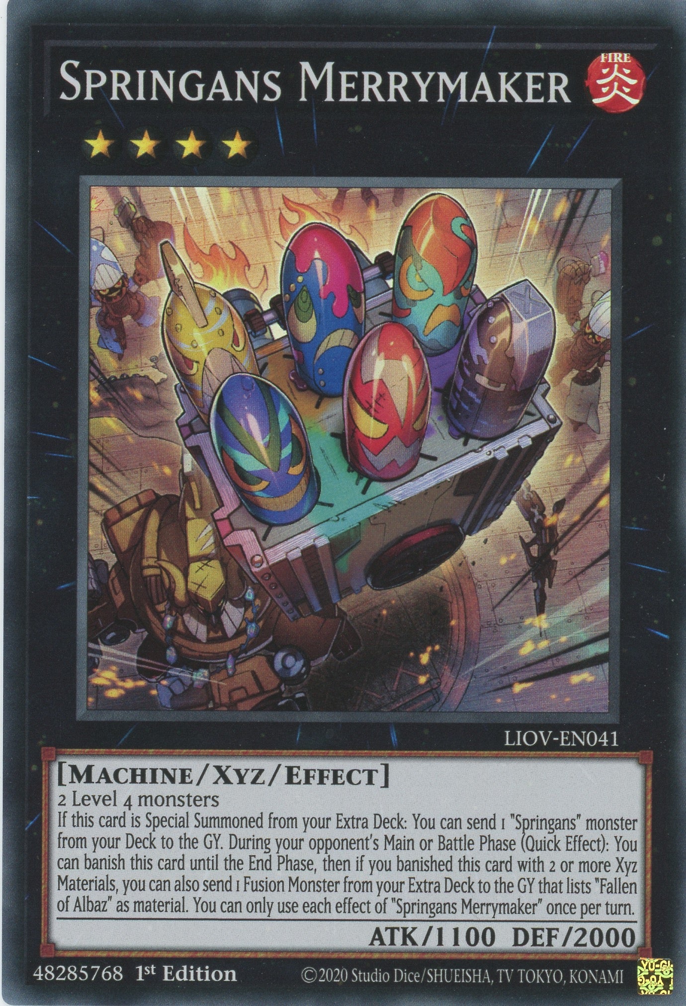 LIOV-EN041 - Springans Merrymaker - Super Rare - Effect Xyz Monster - Lightning Overdrive