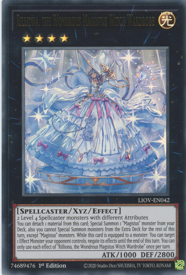 LIOV-EN042 - Rilliona, the Wondrous Magistus Witch Wardrobe - Ultra Rare - Effect Xyz Monster - Lightning Overdrive