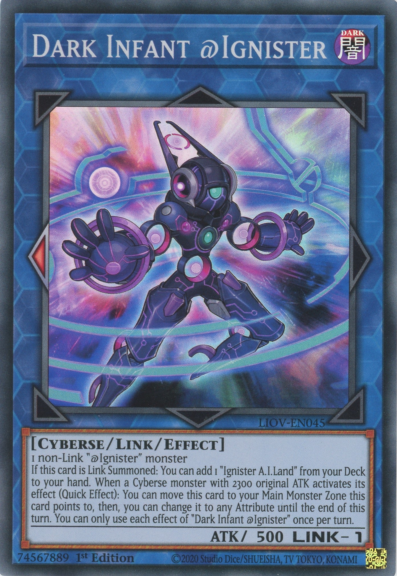 LIOV-EN045 - Dark Infant @Ignister - Super Rare - Effect Link Monster - Lightning Overdrive