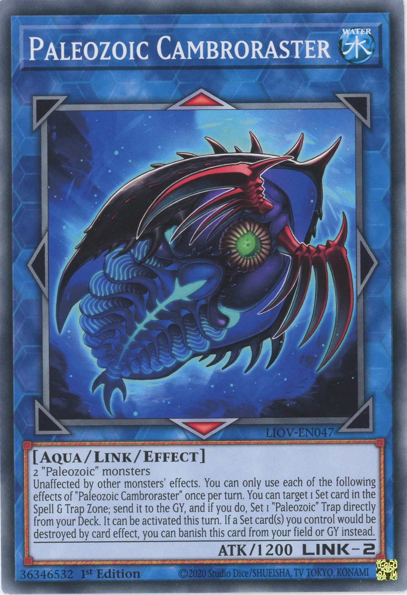 LIOV-EN047 - Paleozoic Cambroraster - Common - Effect Link Monster - Lightning Overdrive