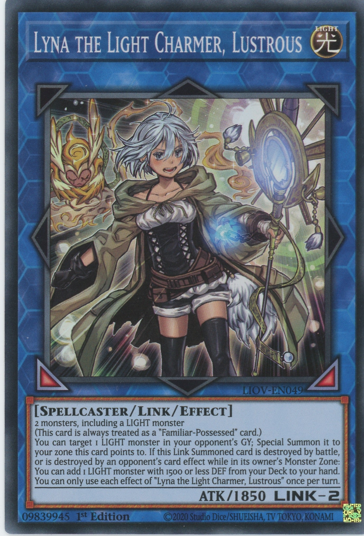 LIOV-EN049 - Lyna the Light Charmer, Lustrous - Super Rare - Effect Link Monster - Lightning Overdrive