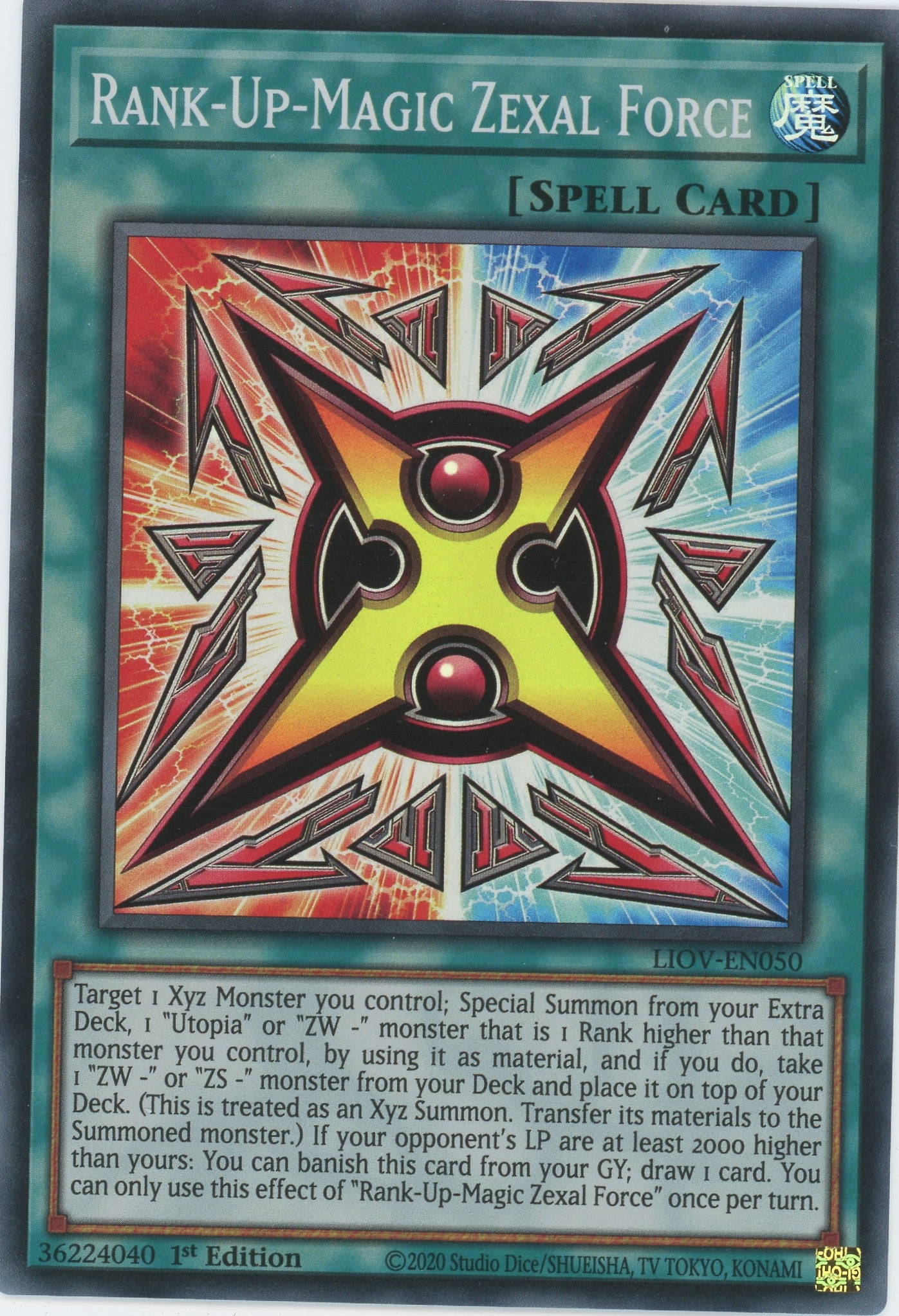 LIOV-EN050 - Rank-Up-Magic Zexal Force - Super Rare - Normal Spell - Lightning Overdrive