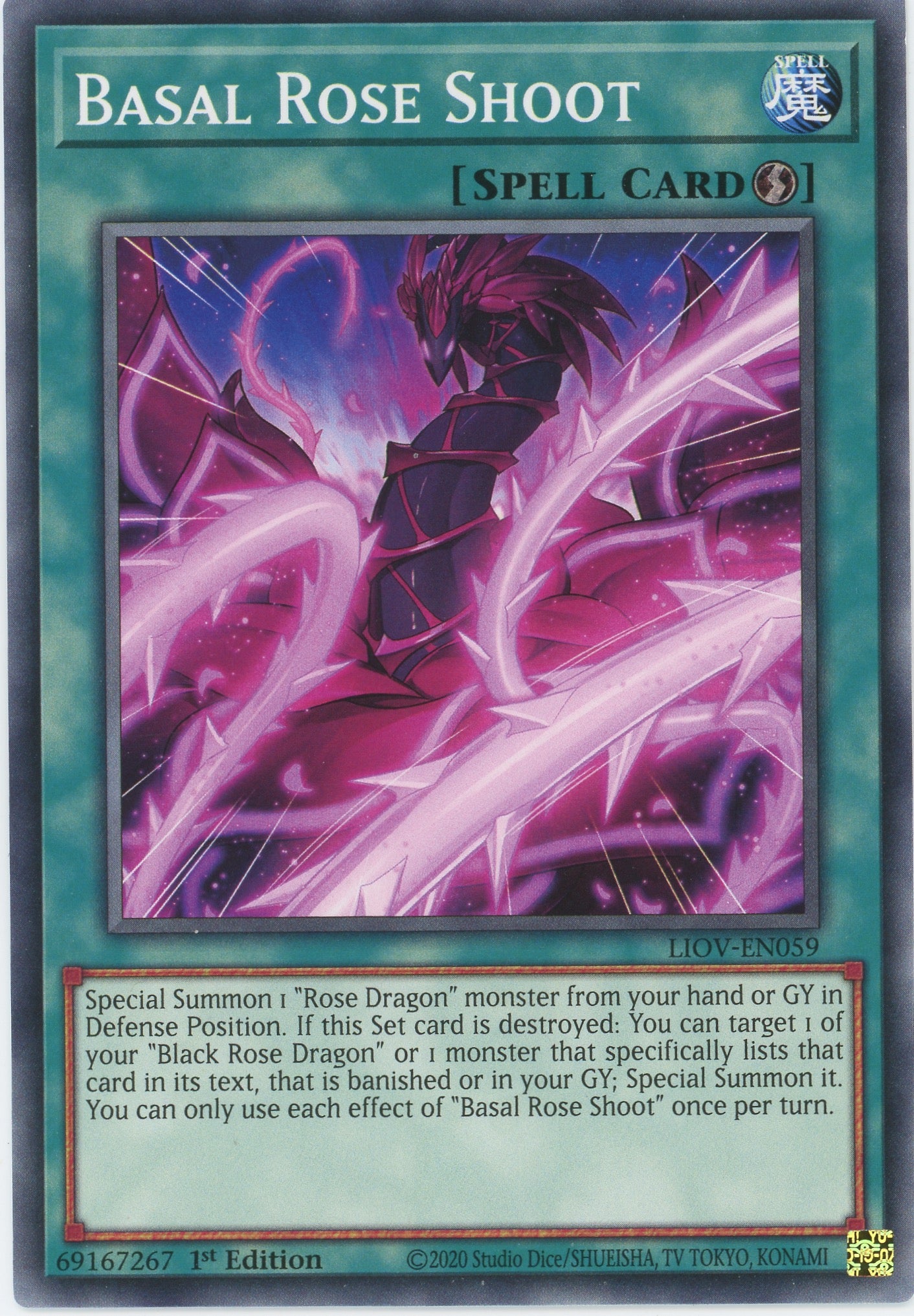 LIOV-EN059 - Basal Rose Shoot - Common - Quick-Play Spell - Lightning Overdrive