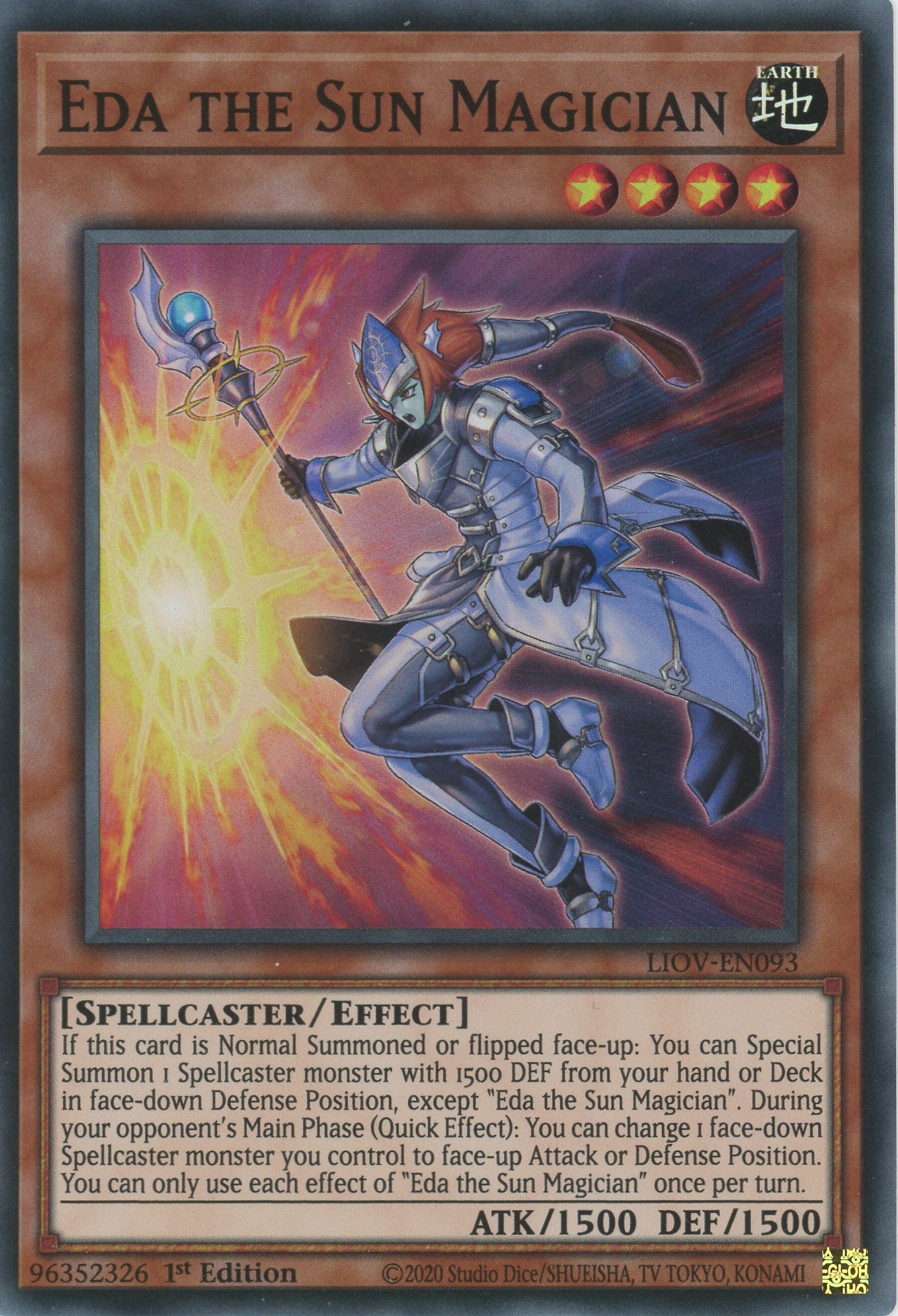 LIOV-EN093 - Eda the Sun Magician - Super Rare - Effect Monster - Lightning Overdrive