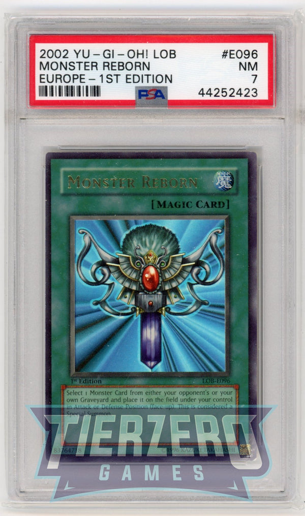 LOB-E096 - Monster Reborn - Ultra Rare - PSA 7 - 1st Edition