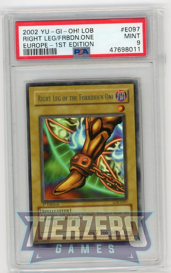 LOB-E097 - Right Leg of the Forbidden One - Ultra Rare - PSA 9 - 1st Edition