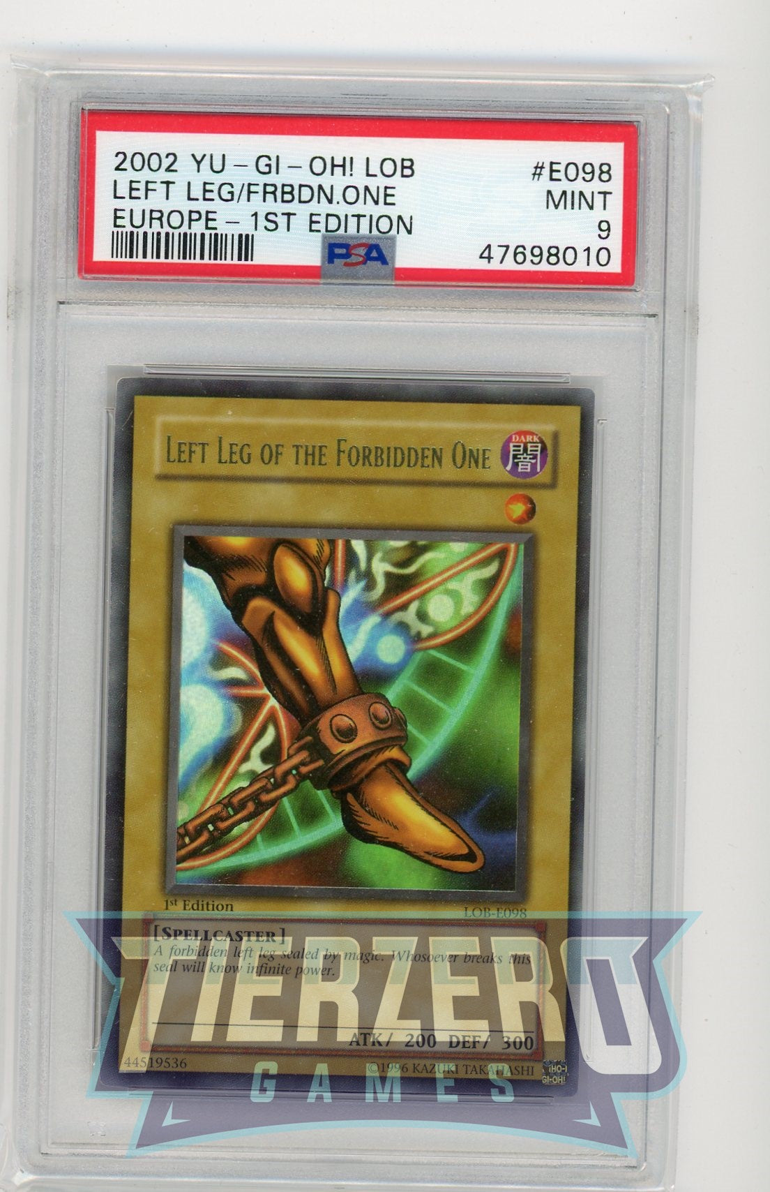 LOB-E098 - Left Leg of the Forbidden One - Ultra Rare - PSA 9 - 1st Edition