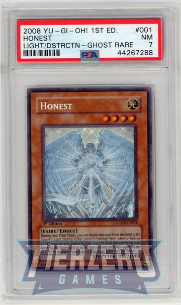 LODT-EN001 - Honest - Ghost Rare - Light of Destruction - 1st Edition - PSA 7