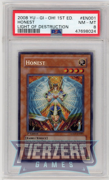 LODT-EN001 - Honest - Ghost Rare - Light of Destruction - 1st Edition - PSA 8