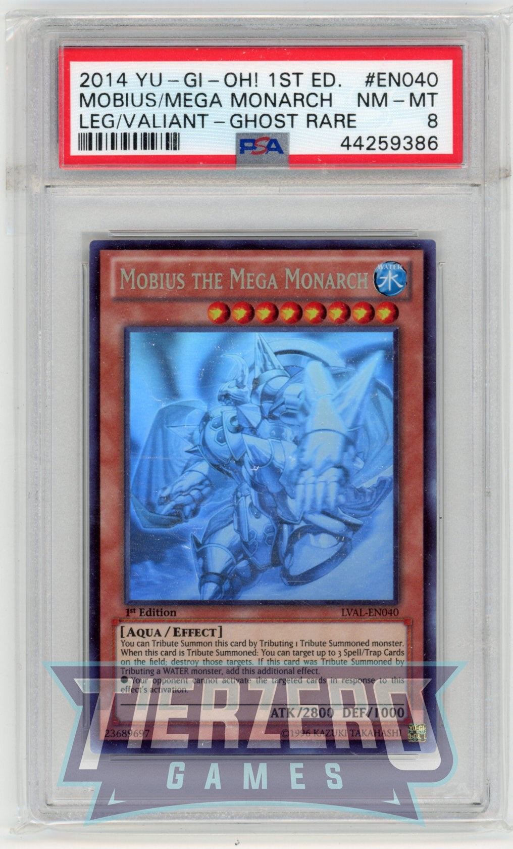 LVAL-EN040 - Mobius the Mega Monarch - Ghost Rare - PSA 8 - 1st Edition