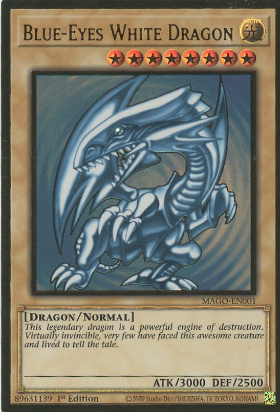 MAGO-EN001 - Blue-Eyes White Dragon - Premium Gold Rare - Normal Monster - Maximum Gold