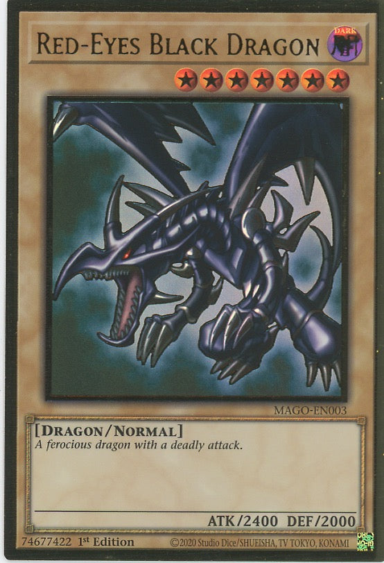 MAGO-EN003 - Red-Eyes Black Dragon - Premium Gold Rare - Normal Monster - Maximum Gold