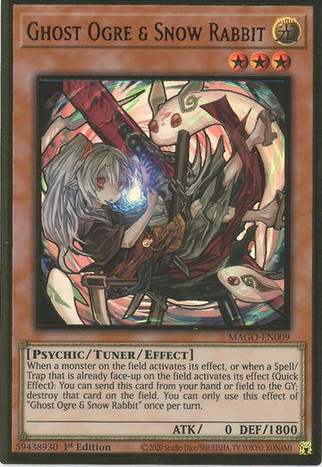 MAGO-EN009 - Ghost Ogre & Snow Rabbit (Alternate Art) - Premium Gold Rare - Maximum Gold