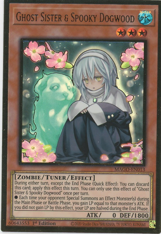 MAGO-EN013 - Ghost Sister & Spooky Dogwood - Premium Gold Rare - Effect Tuner monster - Maximum Gold