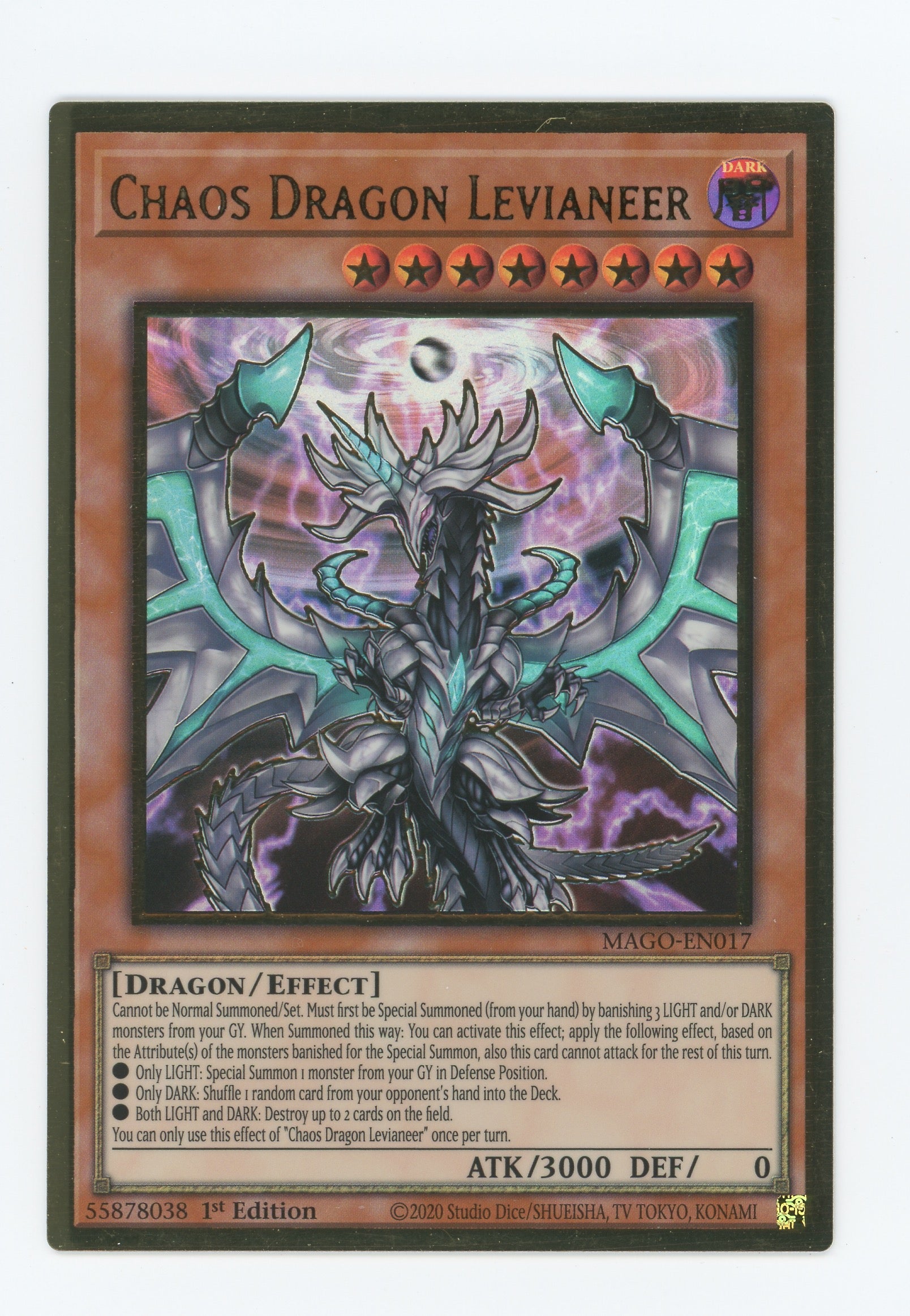 MAGO-EN017 - Chaos Dragon Levianeer - Premium Gold Rare - Effect Monster - Maximum Gold