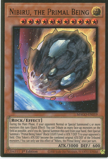 MAGO-EN019 - Nibiru, the Primal Being - Premium Gold Rare - Maximum Gold