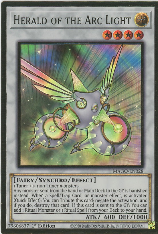 MAGO-EN028 - Herald of the Arc Light - Premium Gold Rare - Effect Synchro Monster - Maximum Gold