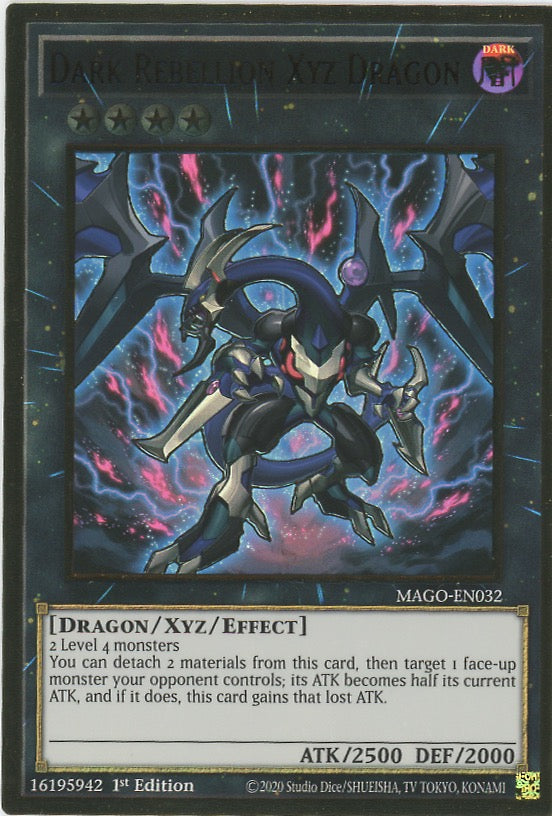 MAGO-EN032 - Dark Rebellion Xyz Dragon - Premium Gold Rare - Effect Xyz Monster - Maximum Gold